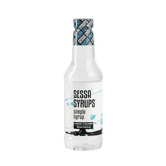 Sessa Syrups Sugar Free Simple Syrup - 11.8 Fl Oz - Keto-Friendly, Zero Calorie, Gluten-Free - Natural Flavoring for Coffee, Tea, Cocktails, and More