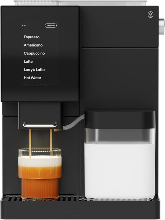 Terra Kaffe Super Automatic Espresso Machine - App-Enabled Coffee Machine - Auto Wake & Sleep - All Milk Types - Roaster-Approved Espresso Settings - Cappuccino Machines for Home - Black TK-02