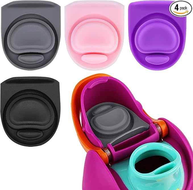 4 Pcs Replacement Stopper Compatible with Owala FreeSip 16oz 32oz,Water Bottle Top Gasket Lid for Owala 16/19/24/32/40oz Seal Mouth Cap Silicone Stopper Parts Insert Accessories(4 Colors 9)