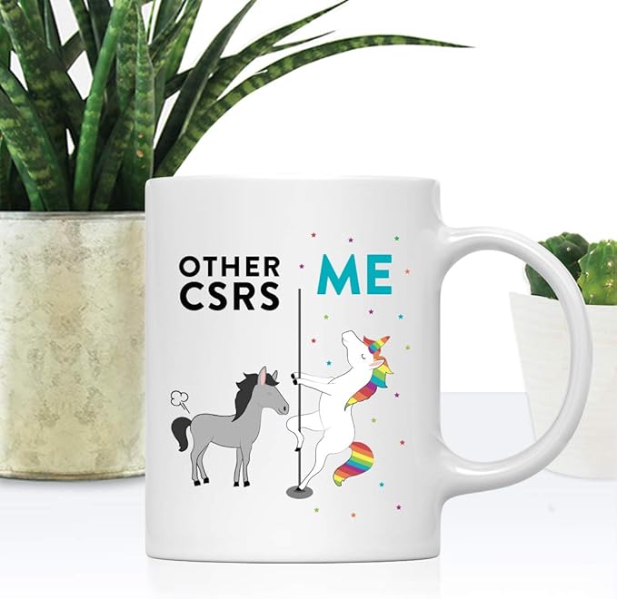 Andaz Press Funny Quirky 11oz. Ceramic Coffee Tea Mug - Thank You Gift, Horse Unicorn, 1-Pack, Birthday Ideas for Coworker Him Her, Gift Box