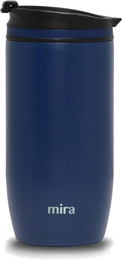 MIRA 16 oz Travel Coffee Mug - Insulated Stainless Steel Tumbler with Screw Lid - Admiral Blue