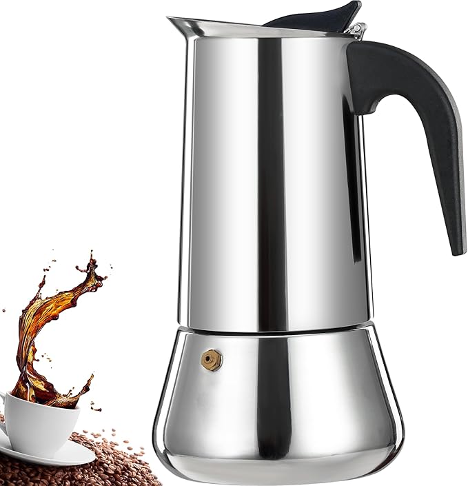 DITOSH 12 Cup Stovetop Espresso Maker Stainless Steel Moka Pot Stove Top Percolator Italian Coffee Makers Capable Mocha Greca Machine Cafe Classic Induction Cookers for Home and Camping 600ml 20oz