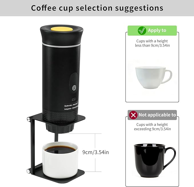 Pour Over Coffee Maker Stand,Foldable Portable Electric Espresso Machine Stand,Holder for Coffee Grinder,Universal Dripper,V60 Dripper,Travel Coffee Maker, Press Square&Black