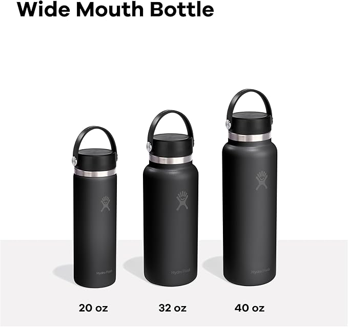 Hydro Flask Travel Water Bottle - Insulated Stainless Steel - Wide Straw Lid, Non Spill, Leakproof in 40 Oz Cloud Pink