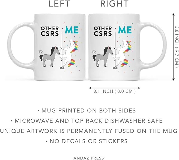 Andaz Press Funny Quirky 11oz. Ceramic Coffee Tea Mug - Thank You Gift, Horse Unicorn, 1-Pack, Birthday Ideas for Coworker Him Her, Gift Box