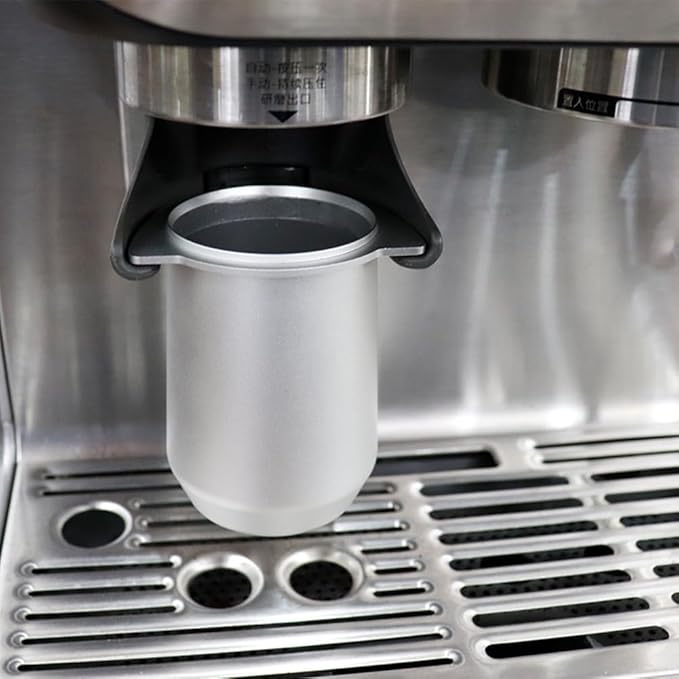 watchget 54mm Dosing Cup Espresso Coffee Dosing Cup Fits 54mm Breville Portafilters Aluminum Espresso Coffee Accessory Matte Silver