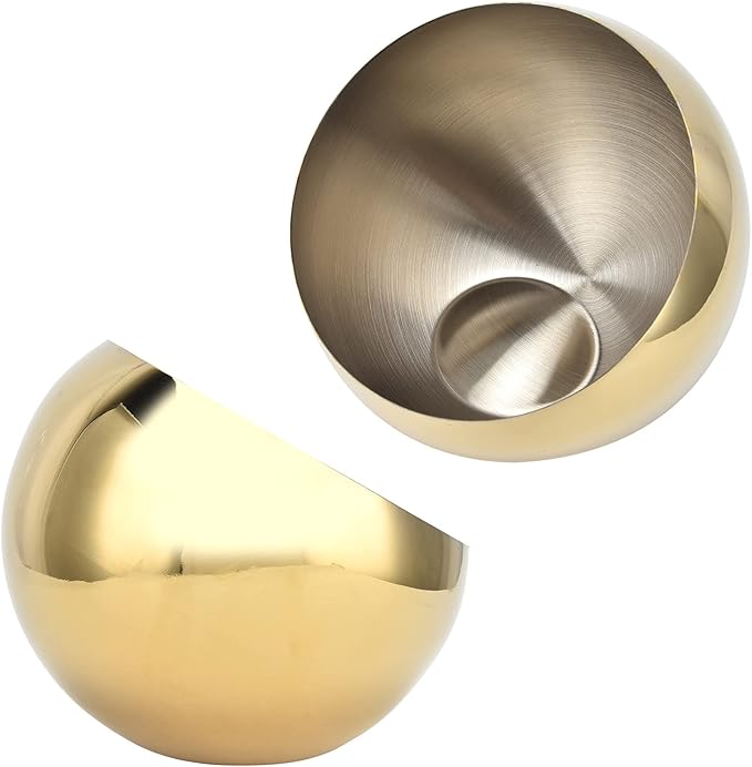 Stainless Steel Sugar Bowl, Golden Sugar Cube Holder Brushed Metal Oblique Sugar Bowl Large Spherical Condiment Container for Restaurant Home Kitchen Party(L)