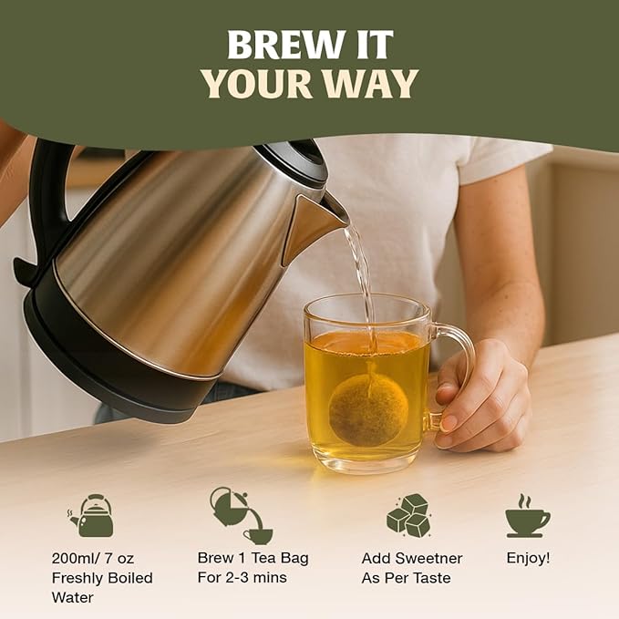 HANDPICK Original Tulsi Tea (100 count) Holy Basil Tea | Non-GMO, Caffeine-Free Herbal Tea | Ecofriendly Round Tea Bags