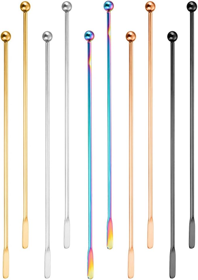 Coffee Stir Sticks, 10pieces 304 Stainless Steel Multifunctional Reusable Metal Stir Sticks For Bustling Pubs Dinner Parties