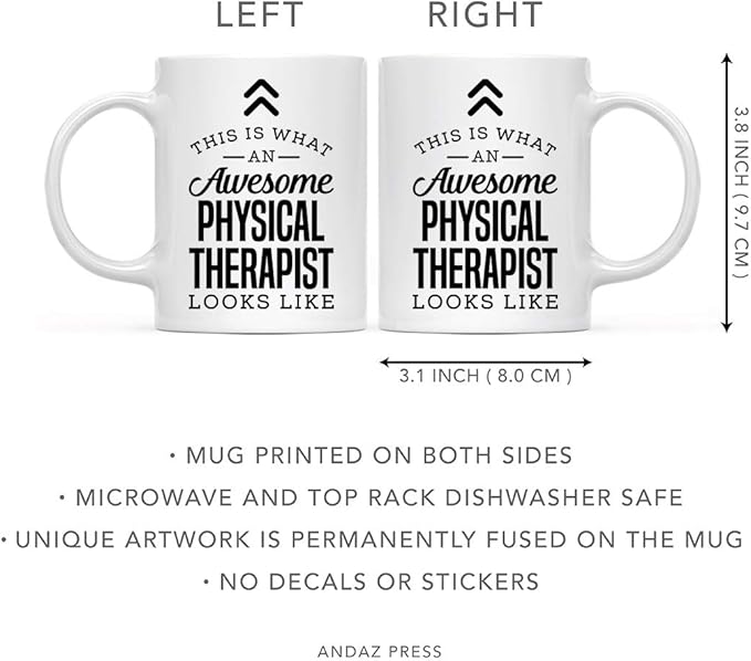 Andaz Press 11oz. Ceramic Coffee Tea Mug Thank You Gift, This is What an Awesome Physical Therapist Looks Like, 1-Pack, Birthday Christmas Gift Ideas Coworker Him Her, Includes Gift Box
