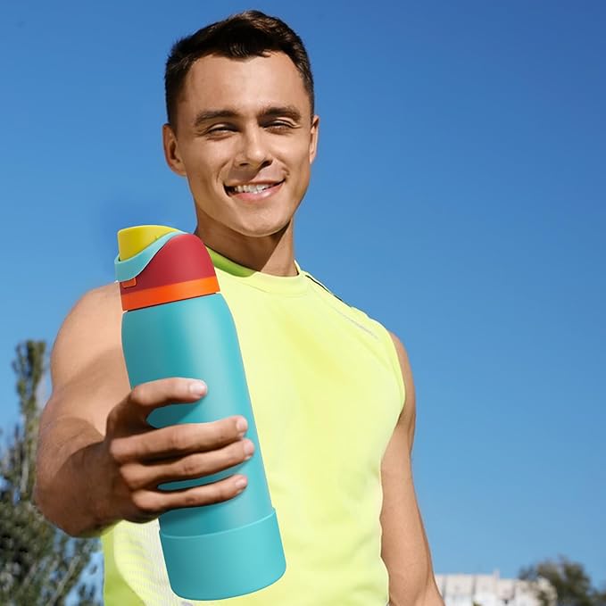 2PCS Silicone Water Bottle Boot, Compatible with Owala 24oz 32oz 40oz, Protective Anti-Scratch & Anti-Dent No Noise Sleeve Cover for FreeSip/Twist/Flip Water Bottles (Summer Sweetness, 40oz)