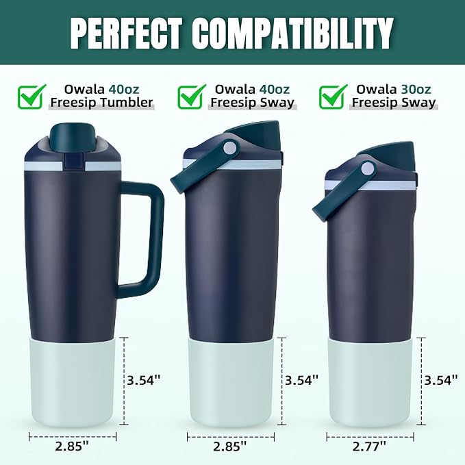 Silicone Higher Boot Compatible with Owala 30oz & 40oz FreeSip Sway Bottles & Tumblers, Large Protection Anti-slip Bottom Cover Sleeve for Freesip Sway Tumbler and Bottle