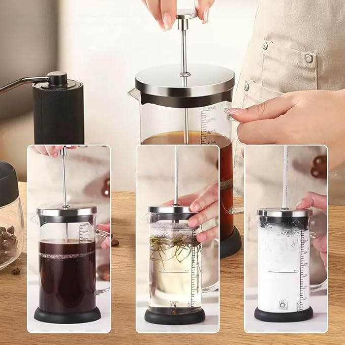 1.0L/34 oz Cold Brew Coffee Maker with Stainless Steel Filter and Airtight Lid, Cold Brew Pitcher with Durable Coffee Carafe Glass for Iced Tea & Cold Brew Maker (M 11.8oz)