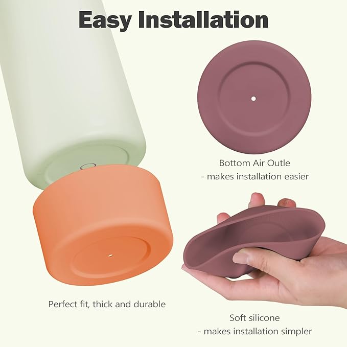 2PCS Silicone Boot for Owala 24oz FreeSip Water Bottle, Anti-Slip Scratch-Resistant Bottom Sleeve, Protective Sports Bottles Accessories, BPA-Free