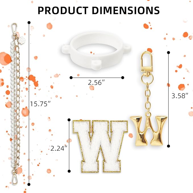 Letter Handle Strap Accessories with Cute Initial Charm Compatible with Owala Water Bottle 24oz 32oz 40oz Owala Kids