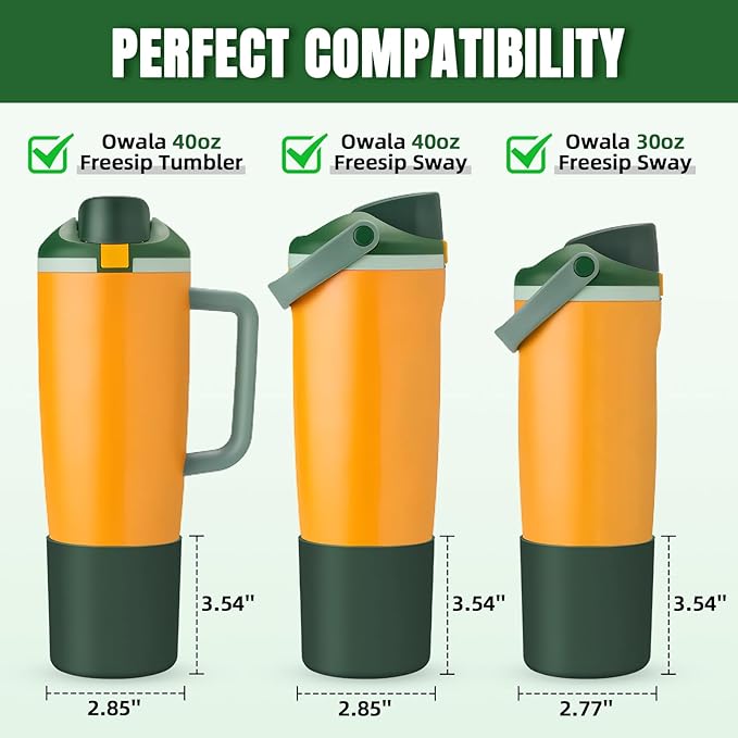 Silicone Higher Boot Compatible with Owala 30oz & 40oz FreeSip Sway Bottles & Tumblers, Large Protection Anti-slip Bottom Cover Sleeve for Freesip Sway Tumbler and Bottle