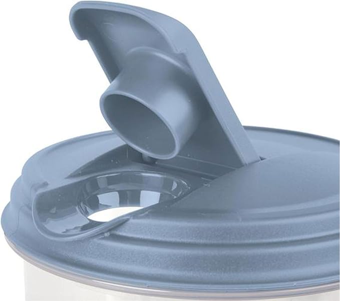 Sterilite 2 Quart Clear Round Plastic Pitcher, Dishwasher Proof with Blue Lid, Spout, and Handle for Easy Pouring, Washed Blue, 6-Pack