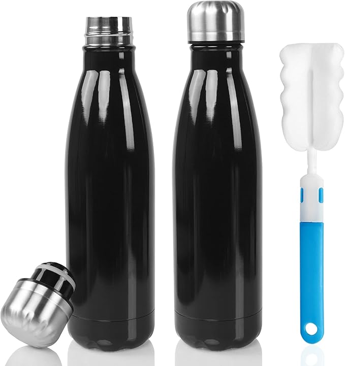 Sfee Insulated Water Bottle, 17 oz Stainless Steel Water Bottles, Double Wall Vacuum Reusable Water Bottles Leak Proof BPA-FREE Sports Bottle Cup Keep Hot&Cold for Running Gym Workout Cycling Kids