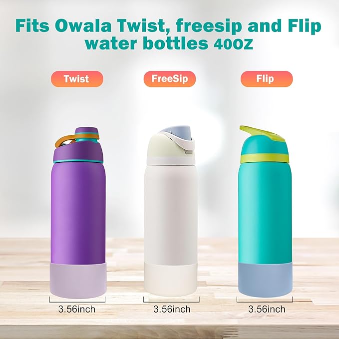 WK IEASON 2Pcs Silicone Boot for Owala Water Bottle, Protective Flask Bottom Cover Base for Owala FreeSip Twist and Flip Flask Water Bottle Accessories-3.56inch Bottom Diameter