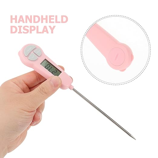 NUOBESTY Digital Meat Thermometer Instant Read Cooking Thermometer 50℃~300℃ for Food Kitchen Use (Pink)