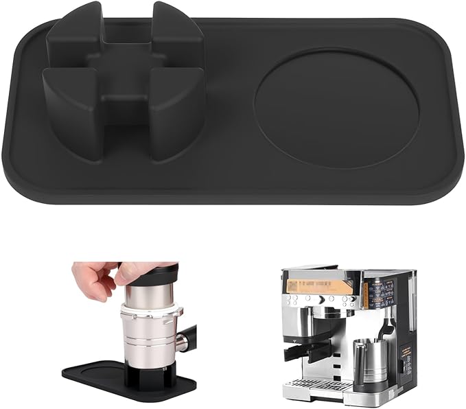 RAWILL Tamping Mat for Ninja Espresso Machine ES601/ES701,Silicone Black Tamping Holder,Non-Slip Espresso accessories for Luxe Cafe Machine,Waterproof, Heat Resistant