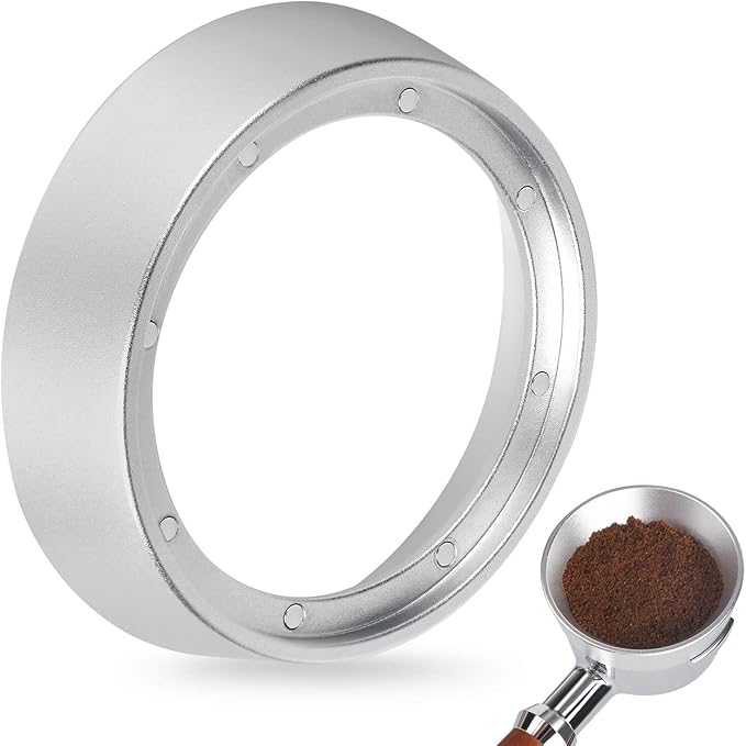 Attsky 54mm Portafilter Funnel with Magnetic, Lightweight Aluminum Espresso Dosing Funnel