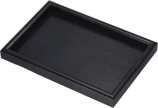 PATIKIL Wood Serving Tray 9x6 Inch Outer Base, Rectangular Decorative Platter for Home Decor Kitchen Table Candle Holder, Black