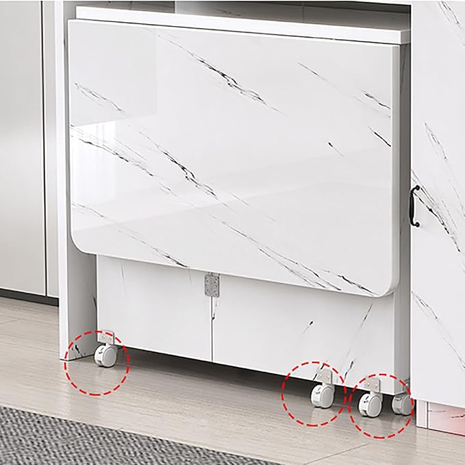 Coffee Bar Table with Storage Cabinet Sideboard Buffet Cabinet Folding Side Table Freestanding Pantry Cabinet for Kitchen Living Dining Room Entryway(B,Large)