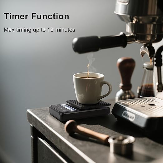 QP Digital Coffee Scale with Timer, Mini Scale, 1kg/0.1g High Accuracy Portable Espresso Scale, IP68 Waterproof Gram Scale for Coffee, 3 Modes Digital Pocket Scale, g/oz/ml, LCD Display, Auto Off