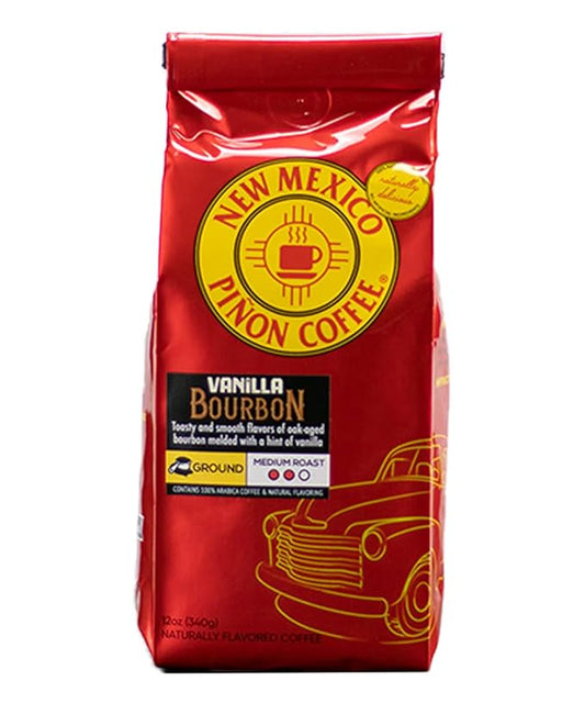 New Mexico Piñon Coffee Naturally Flavored Coffee (Vanilla Bourbon Ground 12 Ounce)