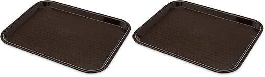 Carlisle FoodService Products Café Standard Cafeteria/Fast Food Tray, 11" x 14", Dark Brown (Pack of 2)