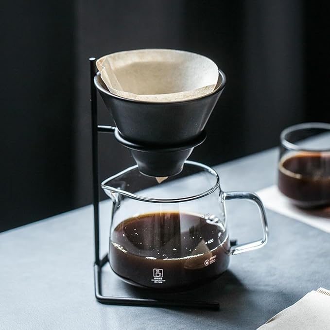 1 Piece Coffee Dripper Stand Spiral Pour Over Coffee Stand Holder Metal Coffee Dripper Holder Pour Over Coffee Dripper Stand Coffee Filter Stand Holder Coffee Pour Stand, Black