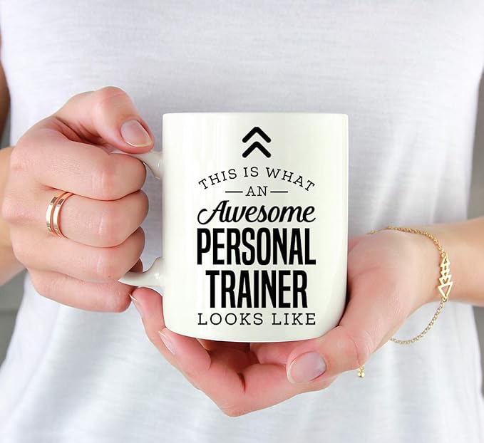 Andaz Press 11oz. Ceramic Coffee Tea Mug Thank You Gift, This is What an Awesome Personal Trainer Looks Like, 1-Pack, Birthday Christmas Gift Ideas Coworker Him Her, Includes Gift Box