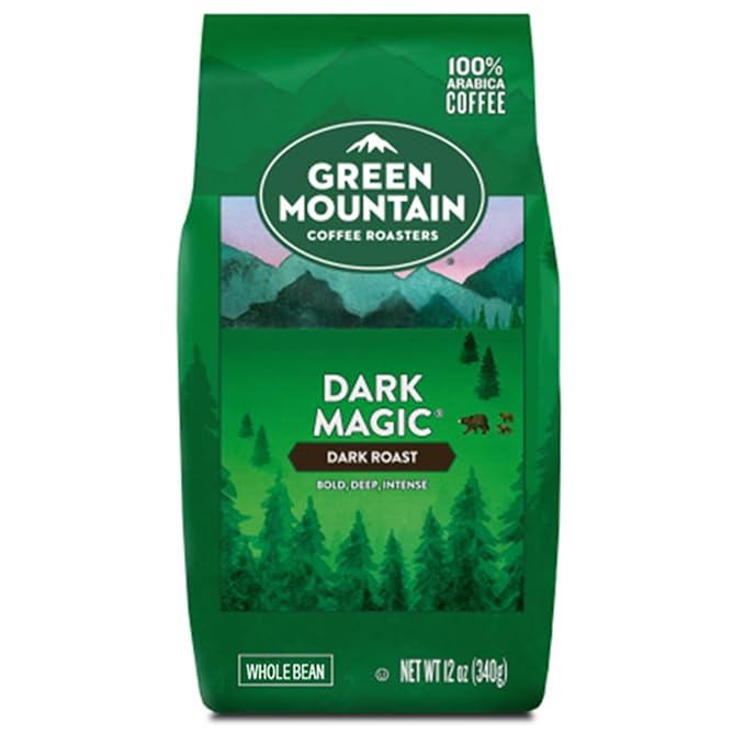 Green Mountain Coffee Roasters, Dark Magic, Whole Bean Coffee, Dark Roast, Bagged 12oz