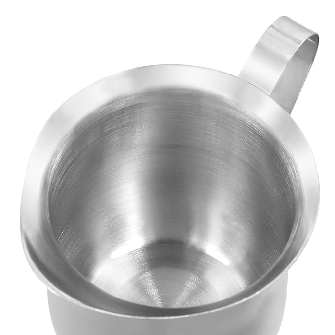 KEILEOHO 4 PCS 7oz Stainless Steel Bell Creamer, Small Creamer Pitcher, Bell Creamers Cup with Pouring Mouth for Cream, Milk, Coffee, Sauce