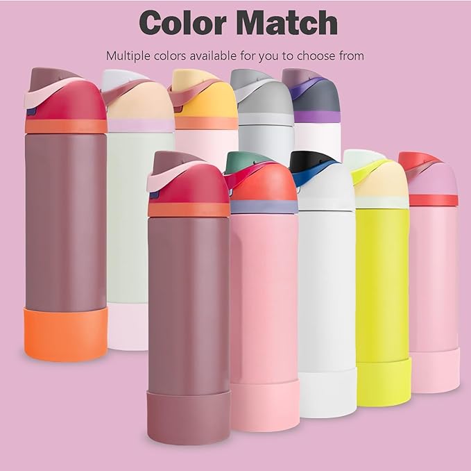 2PCS Silicone Boot for Owala 24oz FreeSip Water Bottle, Anti-Slip Scratch-Resistant Bottom Sleeve, Protective Sports Bottles Accessories, BPA-Free