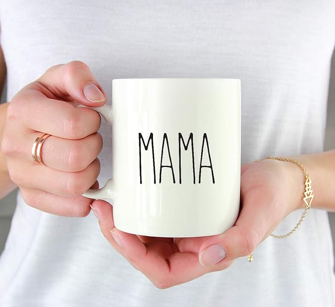Andaz Press Simple Rustic Farmhouse Kitchen Decor 11oz. Ceramic Coffee Tea Mug Gift, Mama, 1-Pack, Birthday Christmas Gift Ideas for Family, Friends
