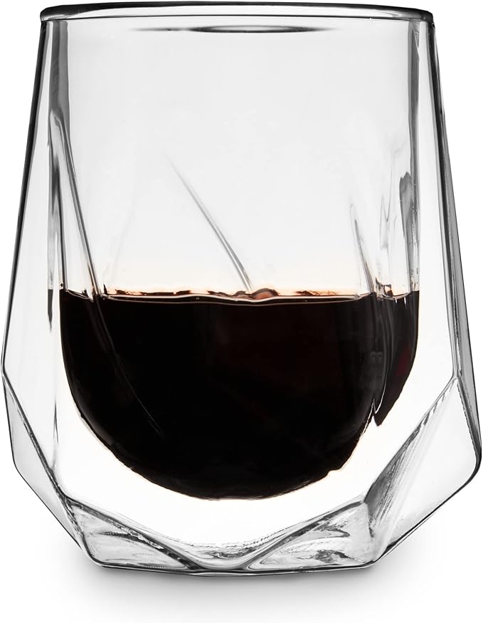 Viski Alchemi Aerating Wine Glass, Double Walled Tasting Tumbler for Red Wine, Enhances Aroma & Flavor, Elegant Modern Glassware, Home Bar Essentials, 8 oz, Set of 1