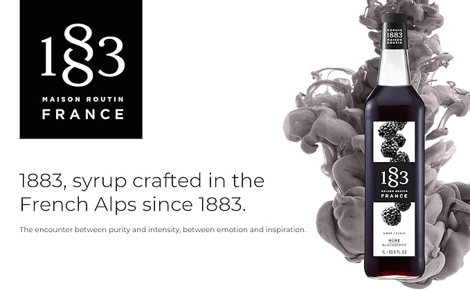 1883 Blackberry Syrup for Drinks, Made in France, 1 Liter Glass Bottle