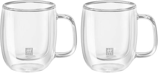 ZWILLING Sorrent 39500-110 Sorrento Double Wall Glasses, Espresso, 2-Piece Set, Insulated, Double Layer