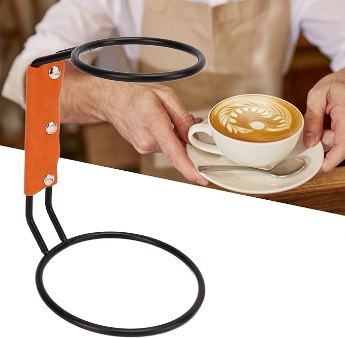 Pour Over Coffee Dripper Rack, Coffee Filter Holder Iron Dripper Stand with Leather Handle Case Coffee Maker Stand for Coffee Tea
