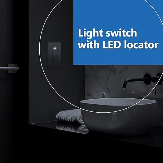 LIDER Minimalist Design Matte Finish Lighted Double Switch, Combination Frameless Decorator Switch with Locator Light, Ground Terminal, Single Pole, 15A 120-277V, UL Listed, LCS2-1P-SV, Silver