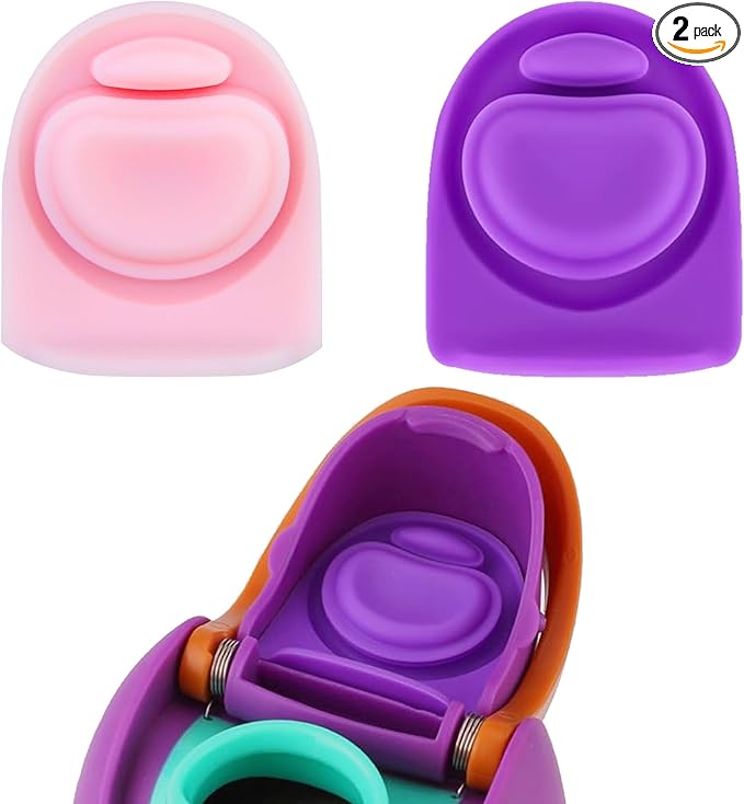 2 Pcs Replacement Rubber Seal Stopper Compatible with Owala FreeSip,Water Bottle Top Gasket Lid for Owala 16/19/24/32/40oz Seal Mouth Cap Silicone Stopper Parts Insert Accessories（Pink+Puple）