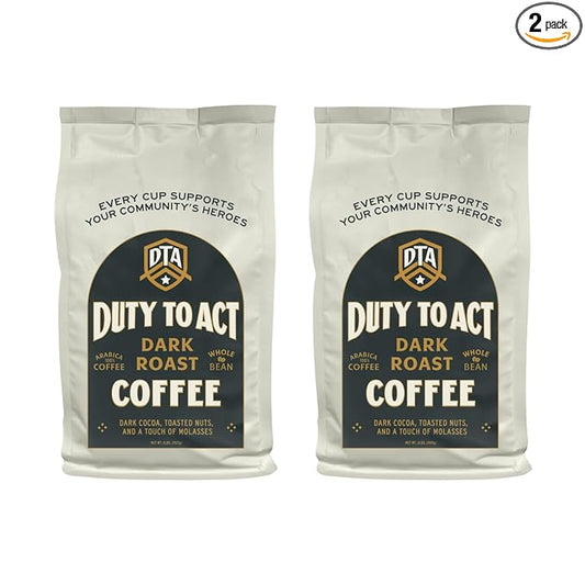 Duty to Act Dark Roast Whole Coffee Beans, 2 lbs (Pack of 2)