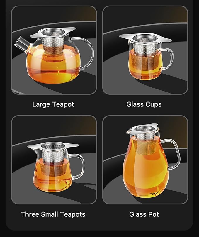 SUS 316 Grade Stainless Steel Tea Infuser - 2 Pack, Fine Mesh, Hexagonal Mesh Pattern With Wide Rim Loose Leaf Tea Steeper
