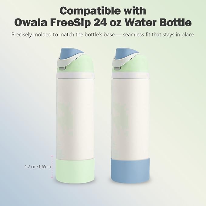 2PCS Silicone Boot for Owala 24oz FreeSip Water Bottle, Anti-Slip Scratch-Resistant Bottom Sleeve, Protective Sports Bottles Accessories, BPA-Free