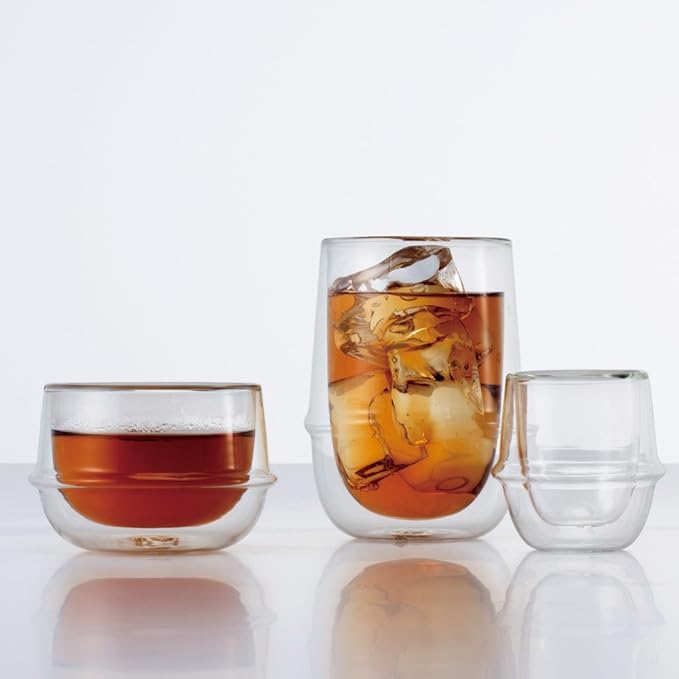 KINTO 23104 KRONOS Double Wall Espresso Cup, 2.8 fl oz (80 ml), Heat Resistant Glass, Microwave and Dishwasher Safe, Gift Present