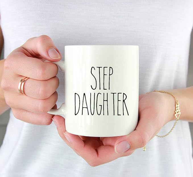 Andaz Press Simple Rustic Farmhouse Kitchen Decor 11oz. Ceramic Coffee Tea Mug Gift, Step Daughter, 1-Pack, Birthday Christmas Gift Ideas for Family, Friends