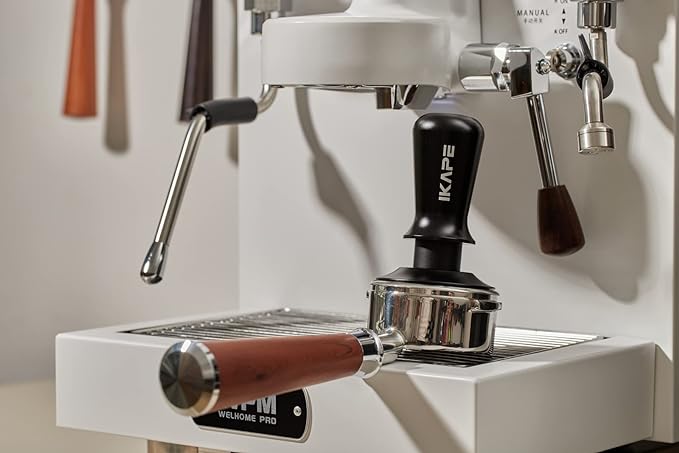 IKAPE 51mm Espresso Tamper, Premium Barista Coffee Tamper with Calibrated Spring Loaded, 100% Flat Stainless Steel Base Tamper for Espresso Machine(Black)