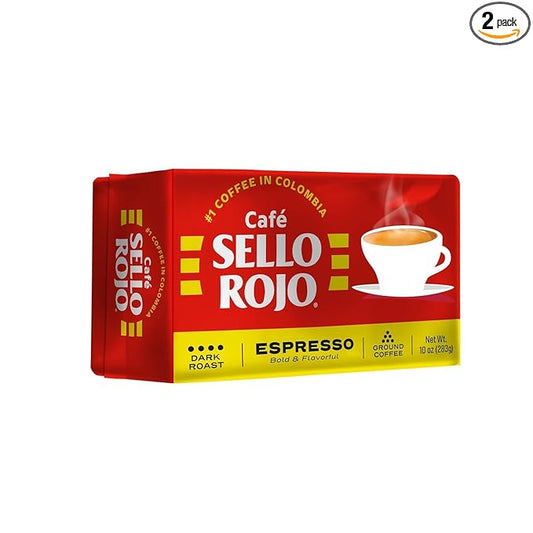 Sello Rojo Espresso Brick, 10 oz (Pack of 2)